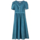 Stubborn summer new retro temperament v-neck puff sleeve waist dress short-sleeved dress 32232LQ08175