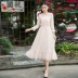 Mùa hè 2018 cứng đầu mới của phụ nữ nghệ thuật retro tay áo bằng gỗ - Sản phẩm HOT đầm trắng Sản phẩm HOT