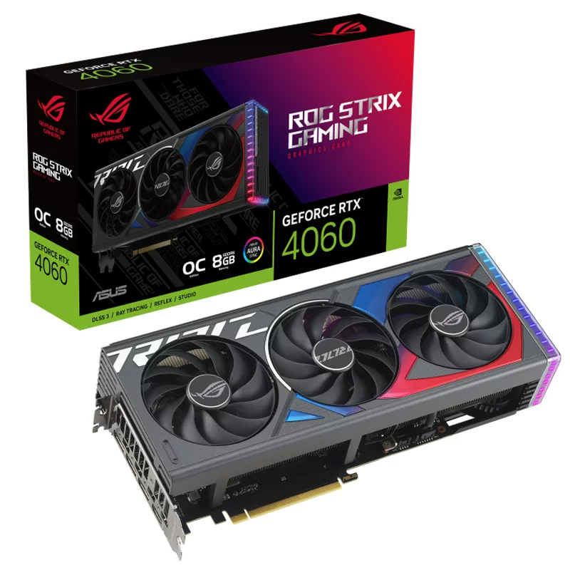 Asus ROG-STRIX-RTX4060-O8G-GAMING Раптор компьютерная игровая независимая видеокарта
