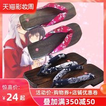 Cat teacher Japanese geta mens and womens cosplay sandals Inuyasha flip flops Bellflower slippers couple shoes