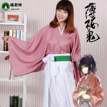 Cat teacher thin Cherry Ghost cosplay costume full set of snow village thousand crane COS clothing Samurai suit Japanese kimono suit