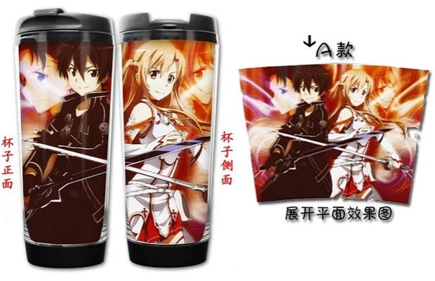 Sword Art Online Kirito Kirito Anime Xung quanh Tonggu và People Cartoon Anime Cup Cup Yasna Gift hình dán hello kitty