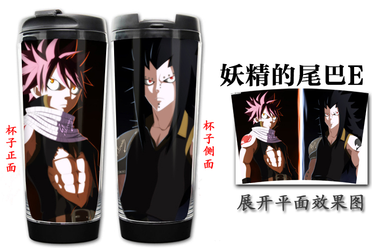 Mèo giáo viên Fairy Tail Water Cup Phim hoạt hình xung quanh Ấm nước Chai màu xám Cách nhiệt Cup hình sticker