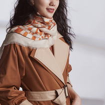 Classic and practical wool warm scarf colorblock scarf