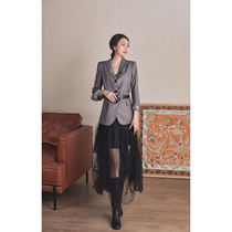 AS designer self-retained original niche design sense senior gray autumn blazer womens 2021 New Suit