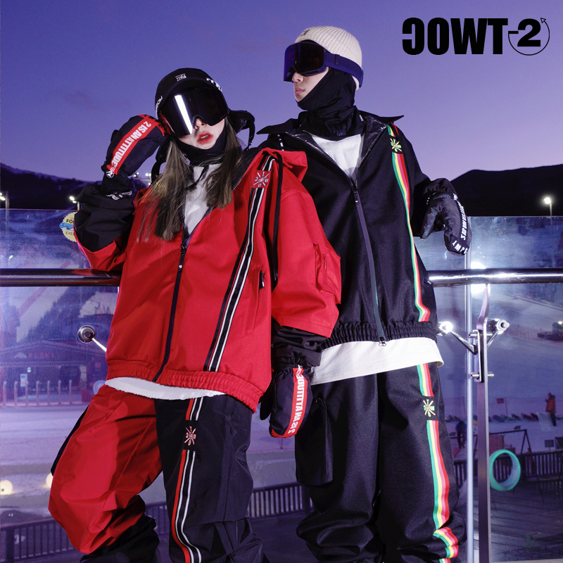 TWOC minus 2 degrees 2122 Winter windproof waterproof Rainbow Cowboy ski suit Single double board men and women