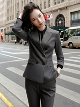  Autumn and winter suit suit female British style formal dress female interview professional dress female suit fashion gray suit overalls