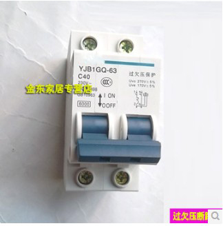 Overvoltage and undervoltage circuit breaker YJB1GQ-63 2P DZ47-63GQ small empty household manual closing 220V