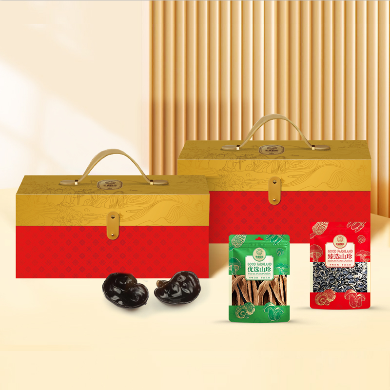 Half an acre of fertile land, half an acre of river, fertile land tribute gift 1030g, north and south dry goods gift box, new year gift box, gift giving