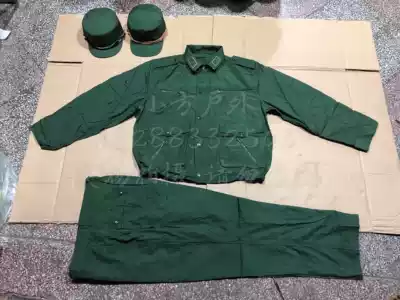 Old stock 99 olive green summer overalls set with flowers with fart pocket 01 jacket overalls set