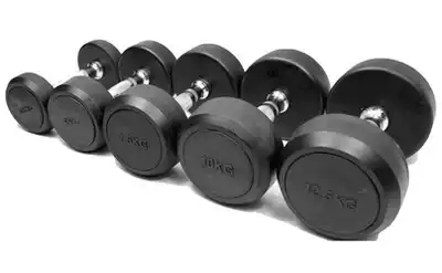 Gym fixed package round head dumbbell steel core anti-smashing 15kg20 KG 30kg 50kg flying bird push chest