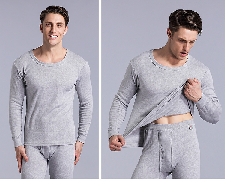 Quần áo cotton nam mùa thu đơn áo sơ mi trung và tuổi già mùa thu và áo rộng áo len cotton ấm quần áo giữ nhiệt nam uniqlo