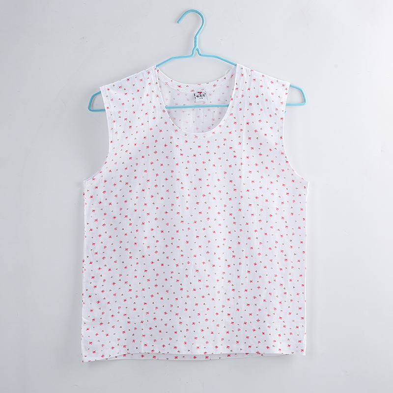 Bà già cotton mùa hè vai rộng tay áo trung niên Áo bà già cotton cộng với phân bón tăng vest áo lót cho con bú