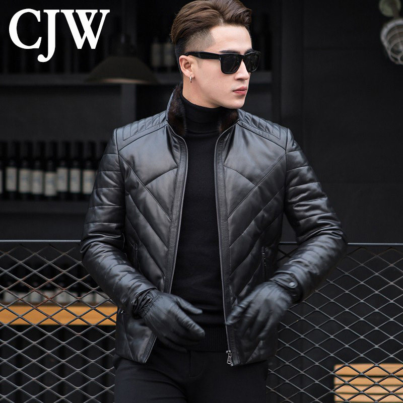 2022 new leather down jacket men's plus velvet mink velvet jacket men's Haining sheepskin men's leather jacket winter