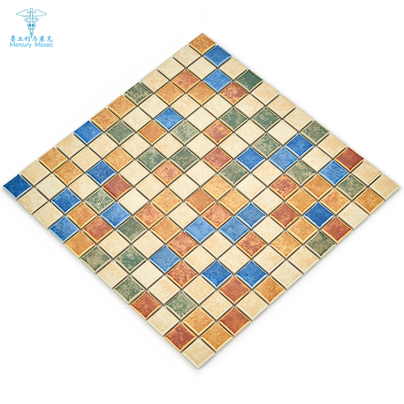 Mediterranean antique ceramic mosaic magnetic brick retro kitchen Balcony Make-up Room Swimming Pool Wall Stickup Non-slip Floor Tiles