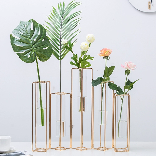 Креативный прозрачный стеклянный декор в форме цветка для гостиной, простой и элегантный дизайн, легкий роскошный стиль, маленькая вазочка