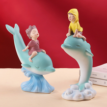 Such as a flower ride the wind and waves creative dolphin couple ornaments room decorations inspirational happiness small objects