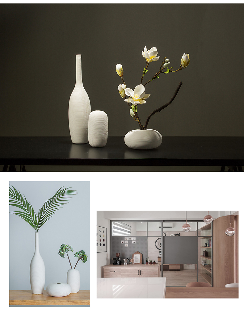 Creative Nordic white ceramic vase furnishing articles sitting room indoor household soft outfit wine accessories dried flower arranging flowers floral outraged