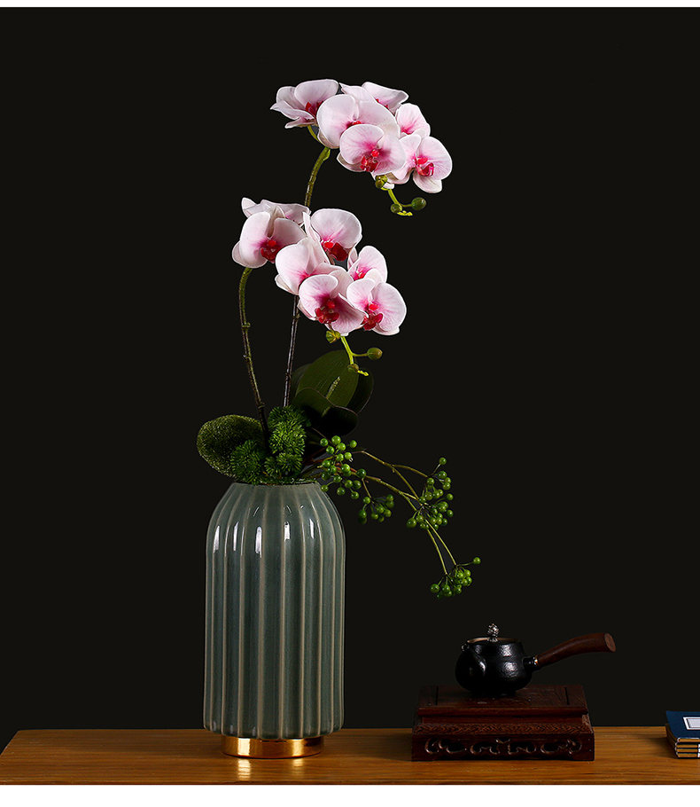 New Chinese style butterfly orchid simulation for furnishing articles home sitting room adornment flower on the table decoration ceramic flower pot