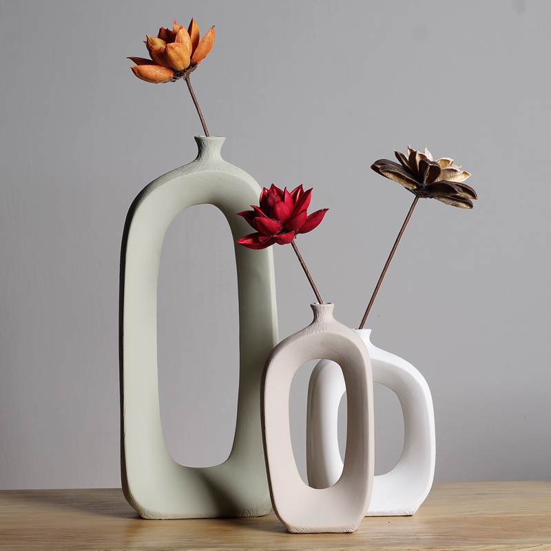 Creative Nordic ins style ceramic drying flower vase flower utensil fashion living room table decoration decoration porcelain craft gift decoration