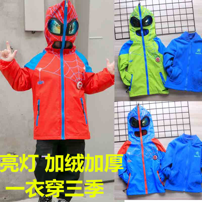 Autumn and Winter-fitted children Spider-Man Gaveled Cotton Cotton Boy with Glasses for Girls