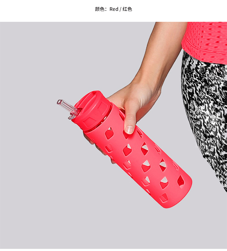 Tái tạo Lorna Jane thể thao chai thủy tinh ánh sáng màu xanh đỏ 550ml cổ điển bình uống nước richell