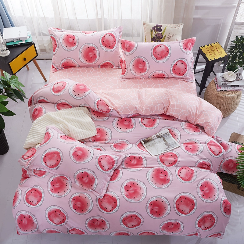 ins ròng đỏ giường bông Li gia đình bốn 1.5 / 1.8 bedspread khăn trải giường cotton ba mảnh ký túc xá sinh viên 1,2m - Trang bị Covers