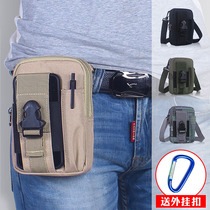 Mobile phone Package Male Vertical Wearing Leather Belt PURSE STRINGS SINGLE SHOULDER DIAGONAL SATCHEL MULTIFUNCTION SMALL HANGING BAG FEMALE OUTDOOR BELT TACTICAL BAG