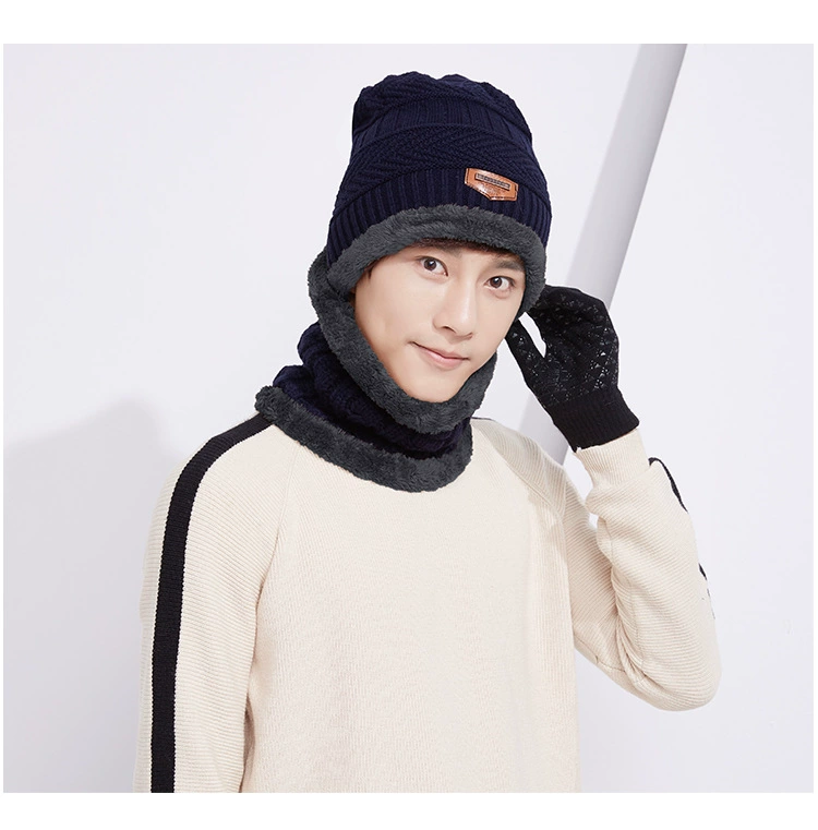 2018 new knit hat nam Hàn Quốc phiên bản của thủy triều đơn giản mùa thu và mùa đông windproof ấm cổ áo len cổ áo cap