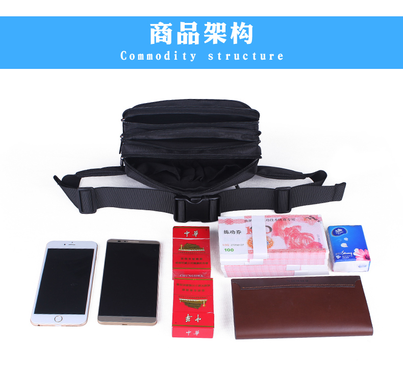 Túi nam nữ đa chức năng thu ngân công suất lớn Bộ sưu tập ví hộ chiếu hộ chiếu túi lưu trữ túi điện thoại di động 	túi đeo hông adidas chính hãng