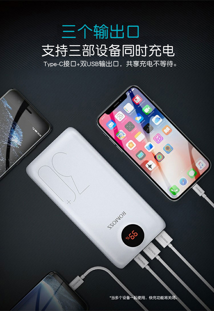 Roman Shi sạc kho báu 30.000 mAh 18W sạc nhanh hai chiều, dung lượng lớn, điện thoại di động PD tùy chỉnh sạc pin - Ngân hàng điện thoại di động sạc dự phòng xiaomi gen 2