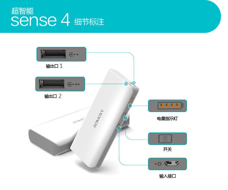 Roman Shi sense4 Authentic 10000 mAh điện thoại di động điện thoại di động phổ quát di động tùy chỉnh sạc kho báu