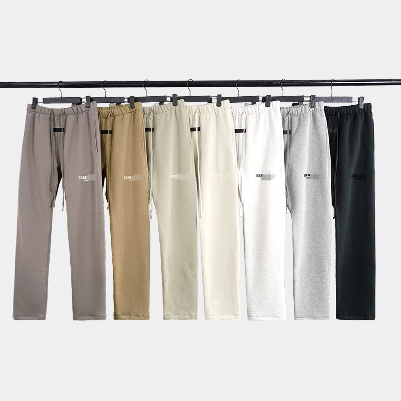 Fog Essentials Flocked Printed Straight-Leg Pants High Street American Drawstring Casual Wide-Leg Pants for Men