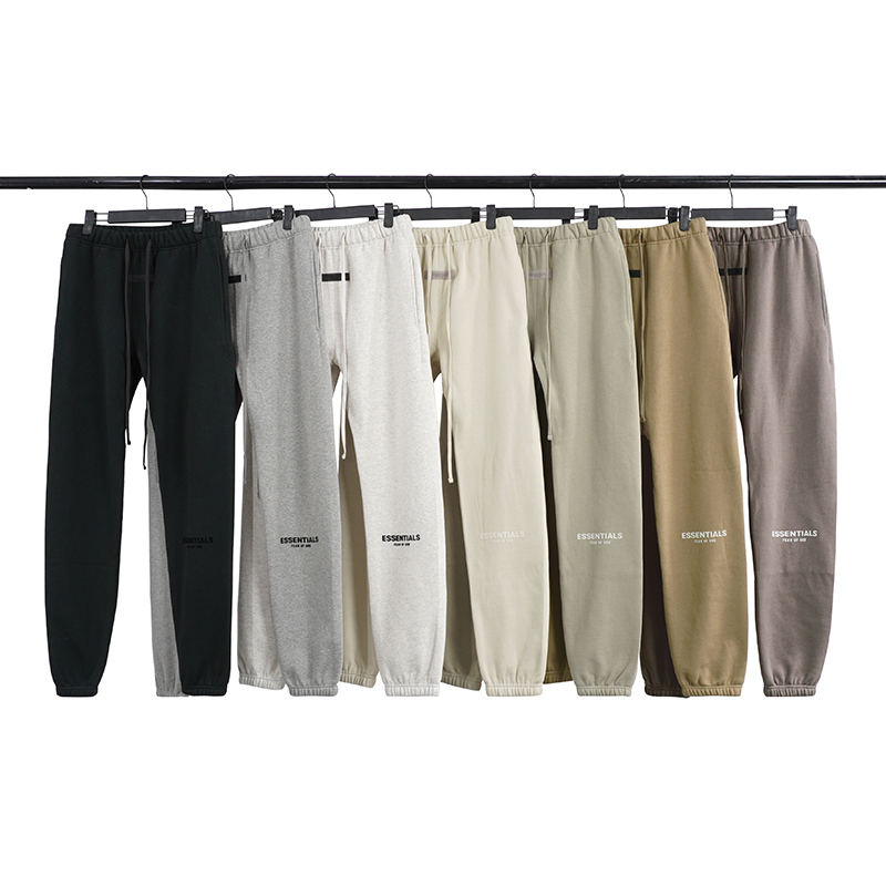 Fog Multi-Line Essentials Flocked Pants American High Street Casual Loose Jogger Sweatpants Autumn and Winter Fleece-Lined