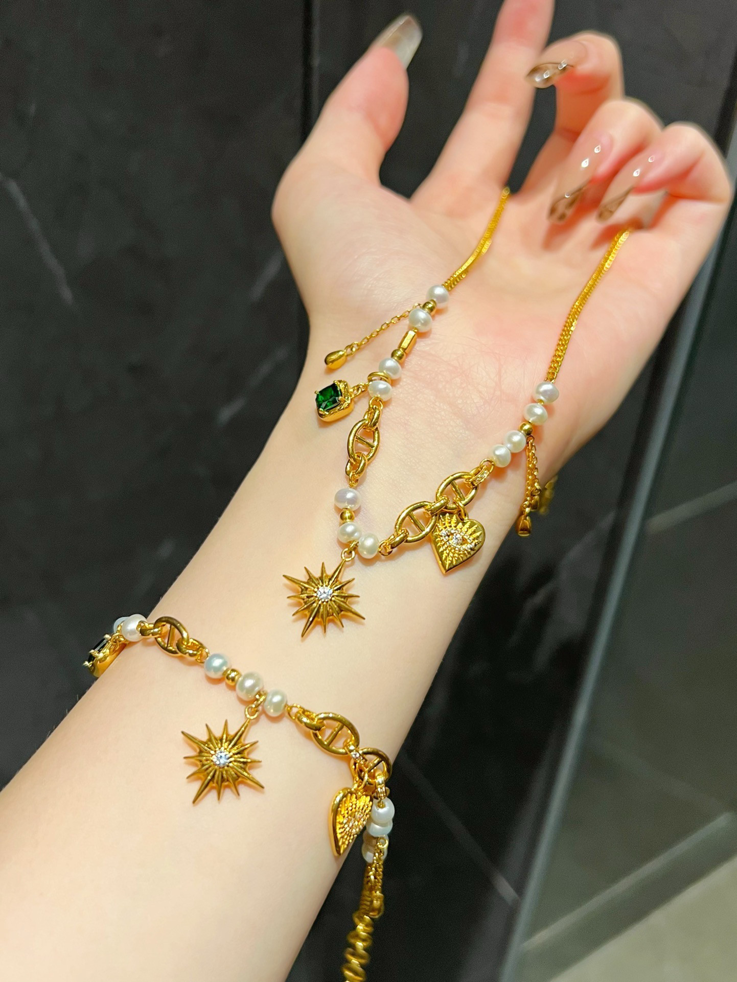 足金999 DIY猪鼻子恶魔之眼太阳花元素黄金项链手链：送女友的完美礼物！-黄金镶钻项链-淘宝好物网