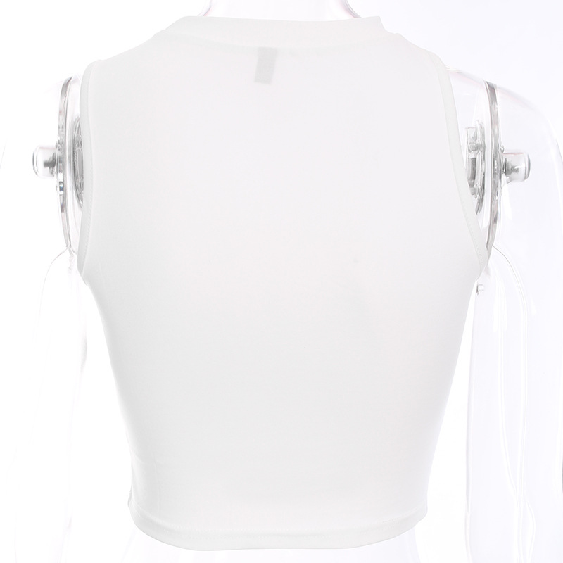 Áo lưới đỏ châu Âu và châu Mỹ gợi cảm áo không tay áo yếm không thường xuyên vest nữ không đối xứng thời trang cắt xẻ cá tính - Áo ba lỗ áo cánh dơi