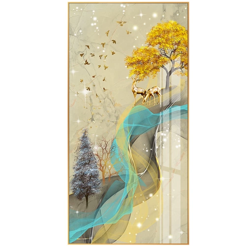 Сотни птиц Gao Fei Современная легкая роскошная крыльца декоративная живопись значительная абстрактная вертикальная версия фэнтезийной атмосферы фантастического атмосферного коридора