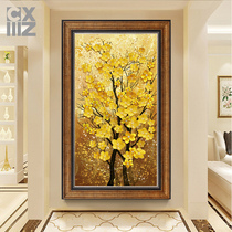 Fortune tree American entrance decorative painting Atmospheric light luxury European home door mural Vertical version Corridor aisle hanging painting