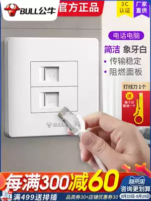 Bull computer telephone switch socket panel Network cable Network dual-port jack panel Type 86 wire wall information system