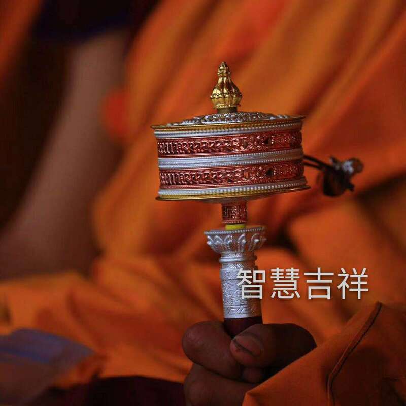 Collectible Items: Jue Nangba Tibetan-Style Hand-Cranked Lion-Faced Hollow Bearing with Good Quality