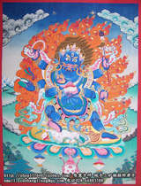 Nepal Thangka six-armed Mahakala handmade mineral raw materials gold powder Thangka