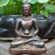 Qing Dynasty Antique Amitabha Buddha Old Statue Bronze Silver Old Crafts Supplies Antique Collection A02