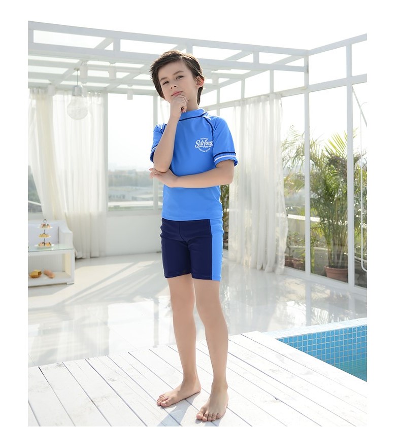 Đồ bơi cho trẻ em trai Chia bé trai lớn Cậu bé hoạt hình Áo tắm Học sinh dễ thương Beach Spa Đồ bơi đồ bơi bé gái tay dài