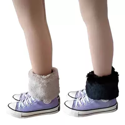 Artificial fur winter knee pads warm ankle boots hairy leg hem sleeves