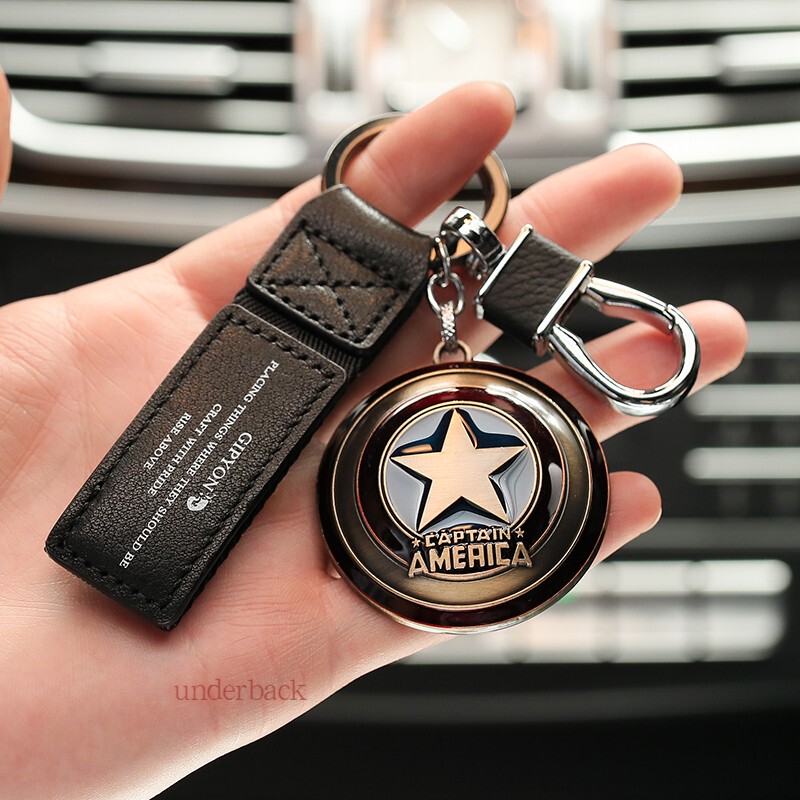 Avengers Car Keychain Alliance Captain America Thor Hammer Iron Man Car Key Chain Pendant Waist Hanging for Men
