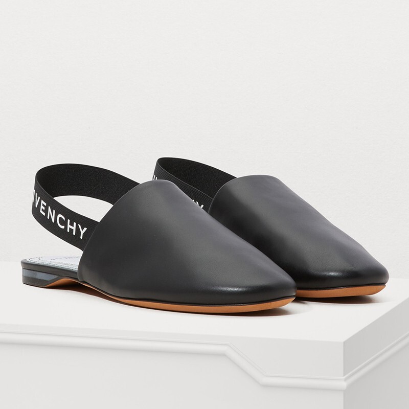 Givenchy Women's Leather Flat Mules Casual Slippers Sandals Be2003 E00H