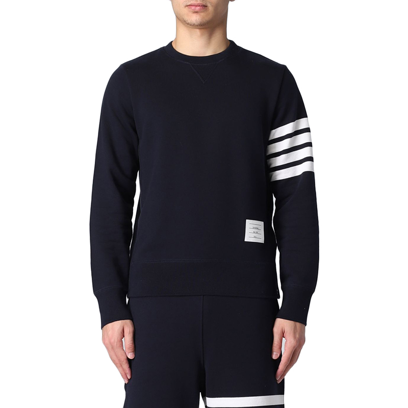Thom Browne Tom Brown Men's and Women's Cotton Striped Knitted Long-Sleeved Sweatshirt Authentic