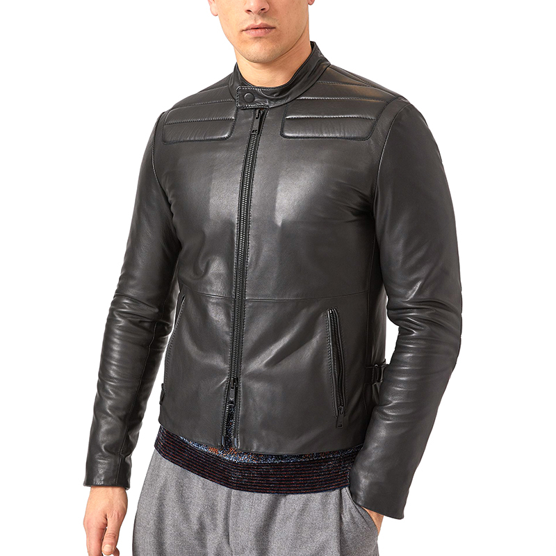 Arman/Armani Autumn and Winter Men's Goatskin Leather Jacket 11B50P 115P0 Arman/Armani Autumn and Winter Men's Goatskin Leather Jacket 11B50P 115P0