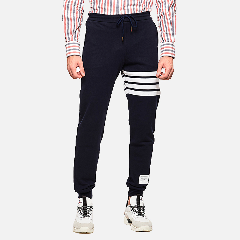 Thom Browne Men's Cotton Striped Knit Patchwork Casual Sports Sweatpants