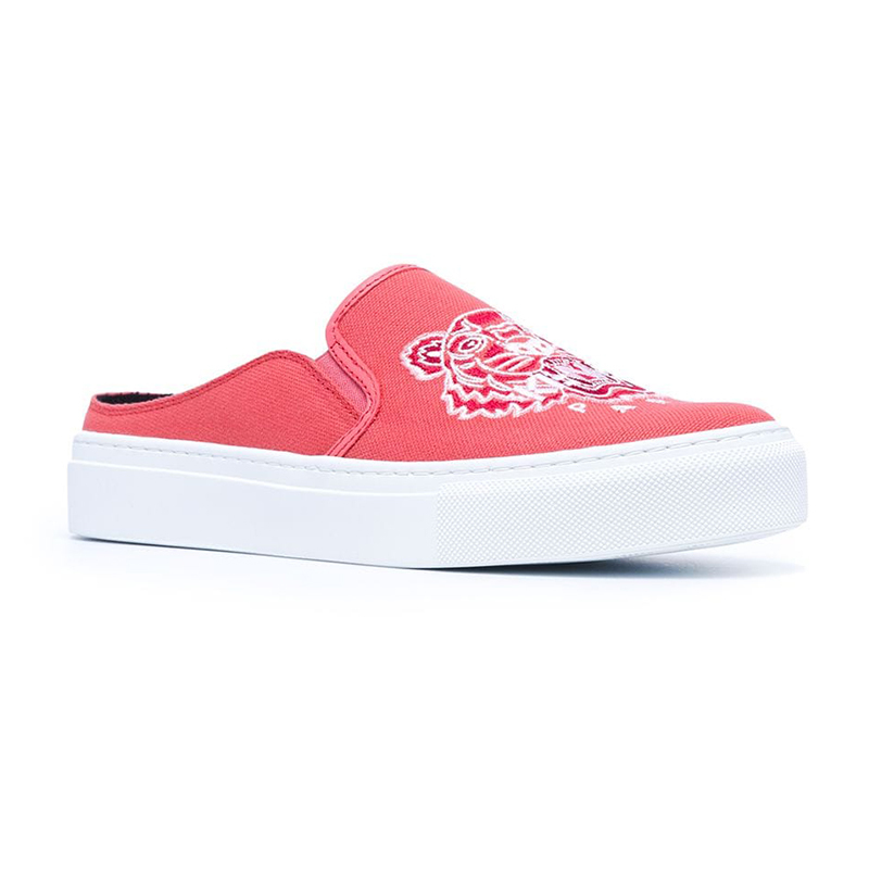 Kenzo Kenzo Takada Women's Red Thick-Soled Closed-Toe Slippers Casual Slip-On Half-Slip Sandals